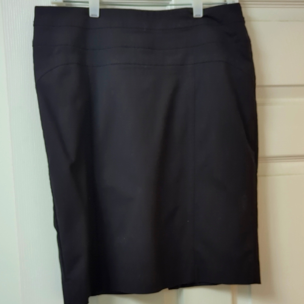 INC International Concepts Stretch Black Pencil Skirt Knee-Length Size 12
